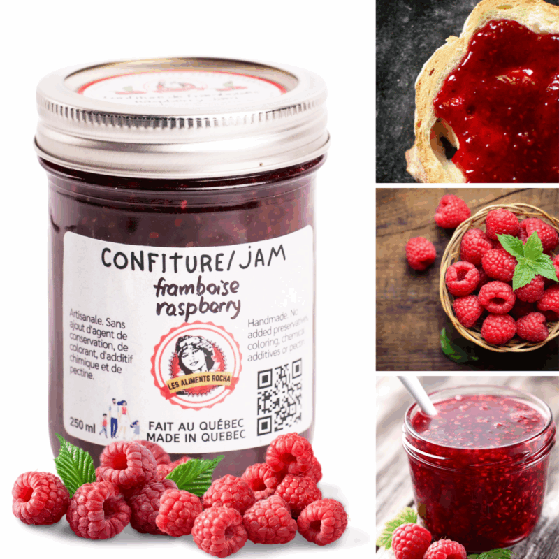 Confiture artisanale de framboise, homemade raspberry jam
