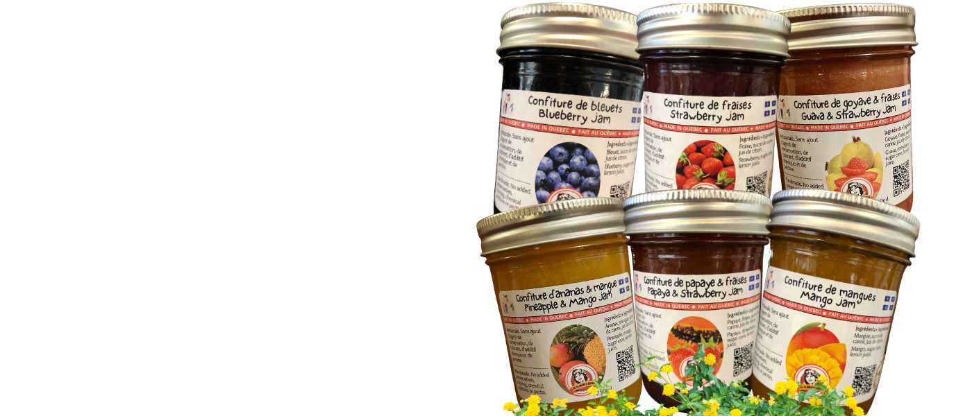 Une sélection de confitures artisanales de Les Aliments Rocha/A selection of homemade jams from Les Aliments Rocha